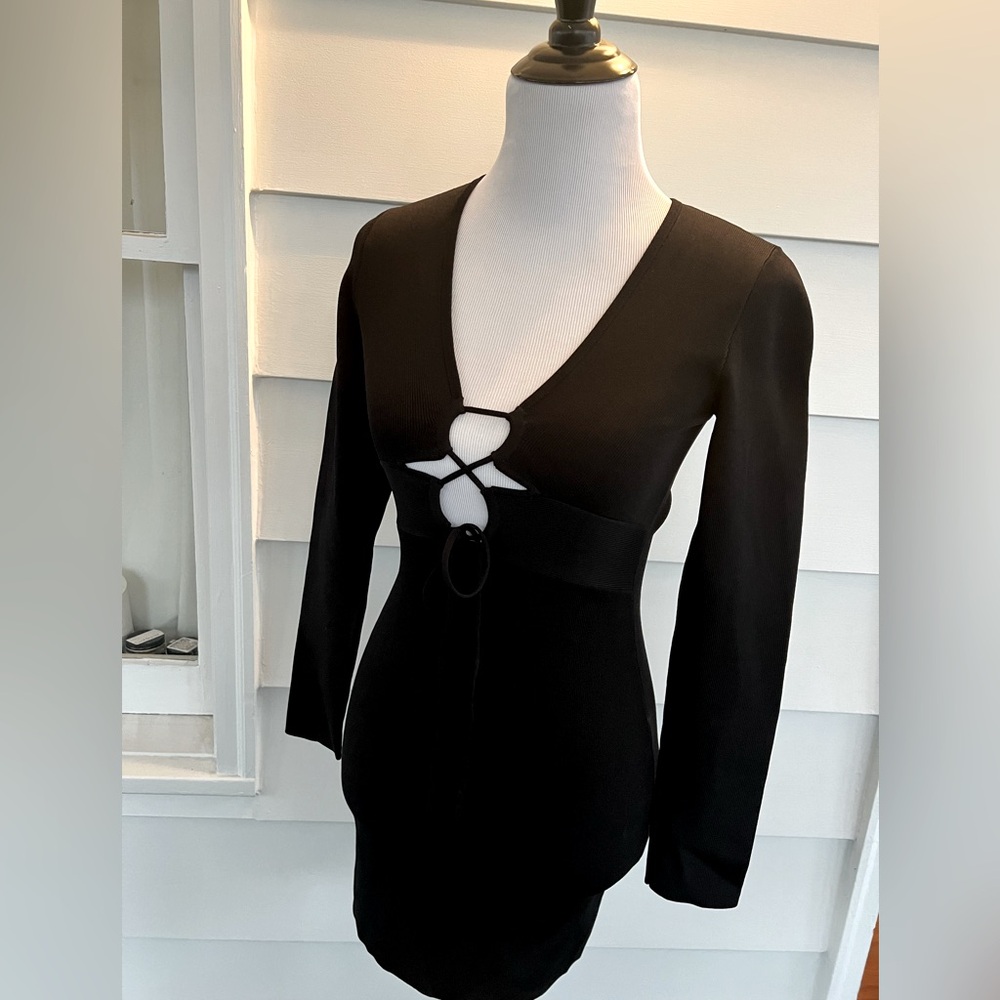 Significant Other Monica Knit dress with front tie bodycon mini